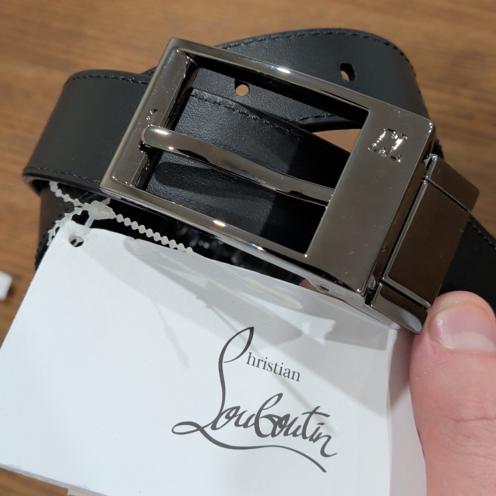 Christian Louboutin Black Leather Belt
